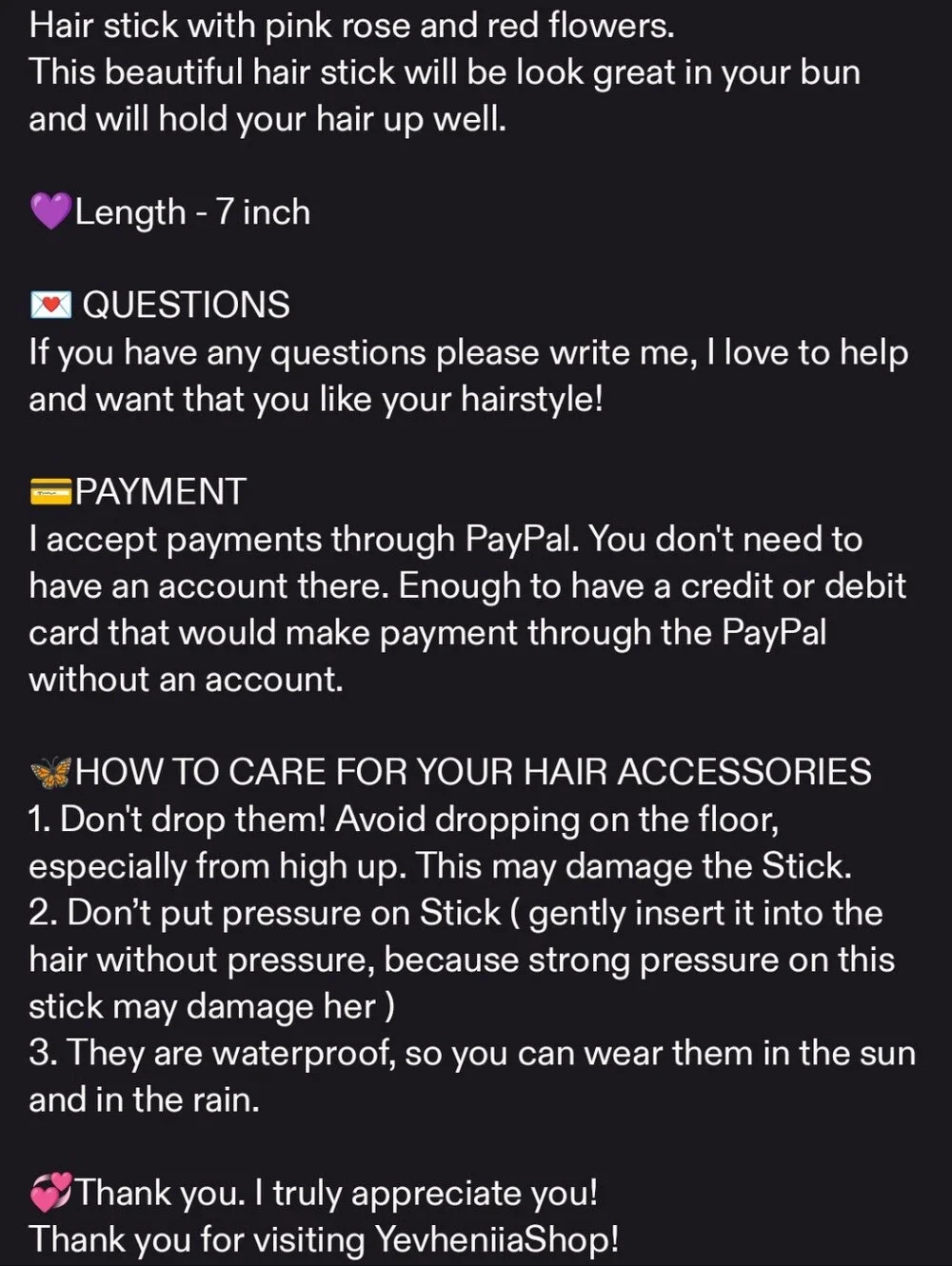 YevheniiaShop resin hair